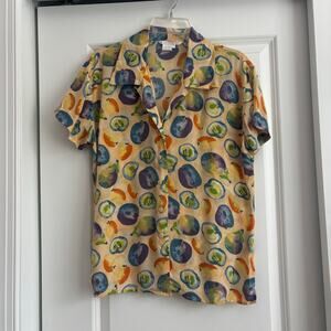 1930’s Style Colorful Patterned Women's Blouse